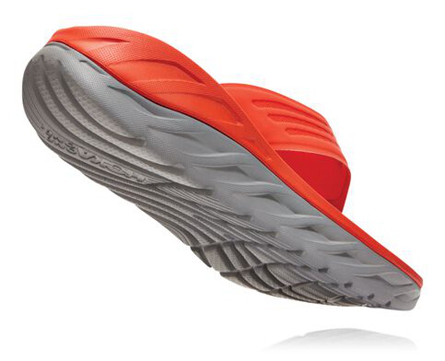 Hoka Australia One One ORA Recovery Flip - Mens Sandals Red - FAEPZ-0547